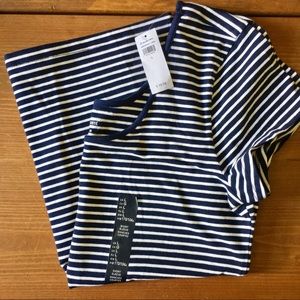 NWT navy striped scoop neck